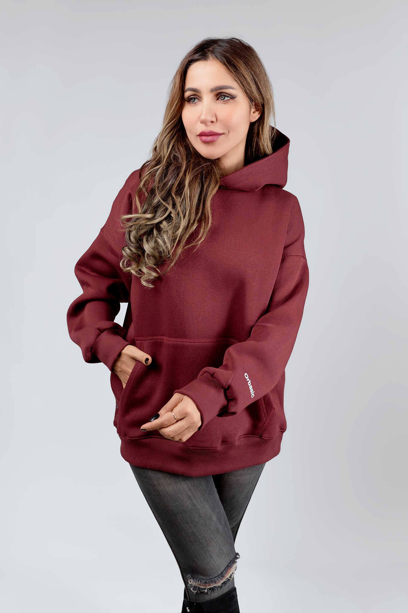 BURGUNDY OVERSIZED HOODIE