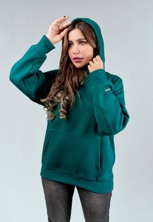 DARK GREEN OVERSIZED HOODIE